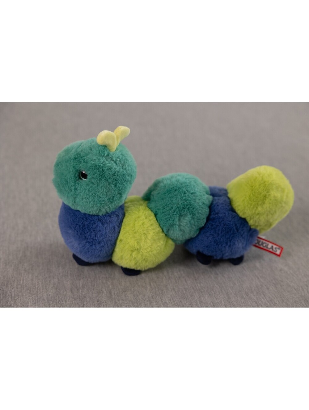 DouglasToy Crunchie caterpillar stuffed animal blue green